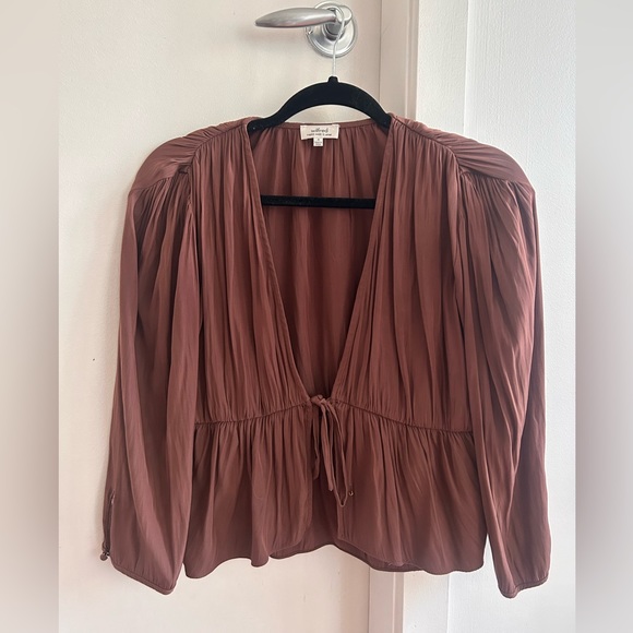 Aritzia Mauve Tie Top - Picture 3 of 5